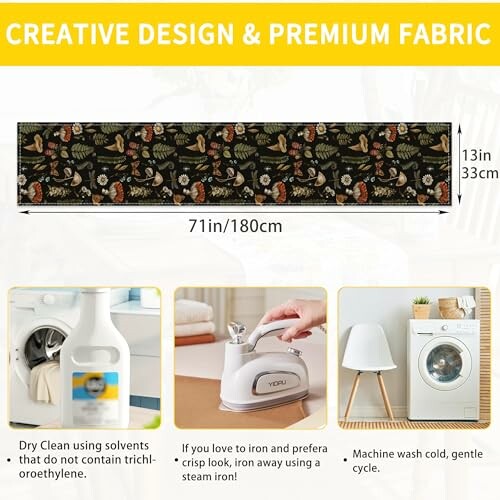 Fabric care instructions with creative design and premium quality.