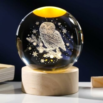 3D Owl Crystal Ball Night Light