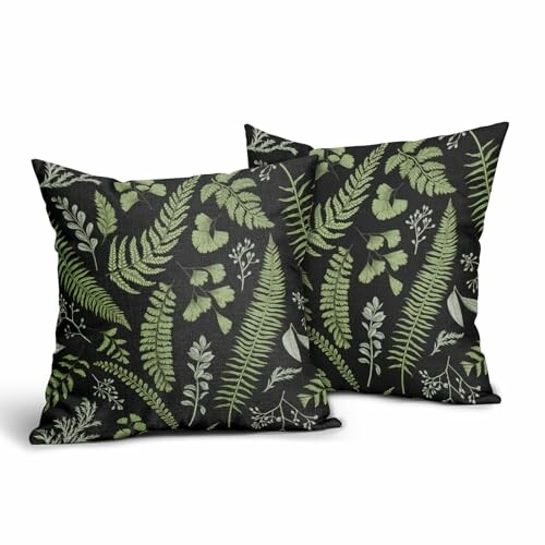 Green Leaf Plant Pillow Covers