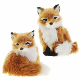 Faux Fur Fox Figurine Ornaments