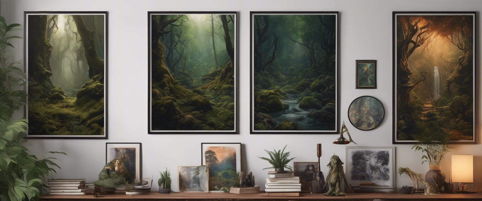 Goblincore gallery wall display