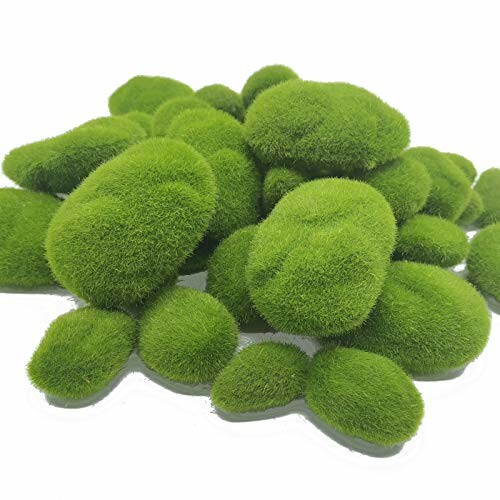 Pile of green artificial moss balls.