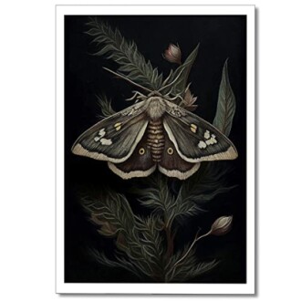 XMQQLL Dark Academia Insect Moth Poster