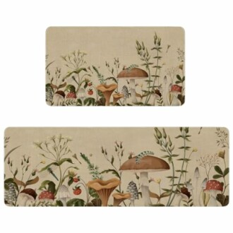 Mushroom Kitchen Rugs Set of 2