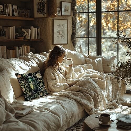 William Morris Inspired Floral Green Beetle Pillow Covers